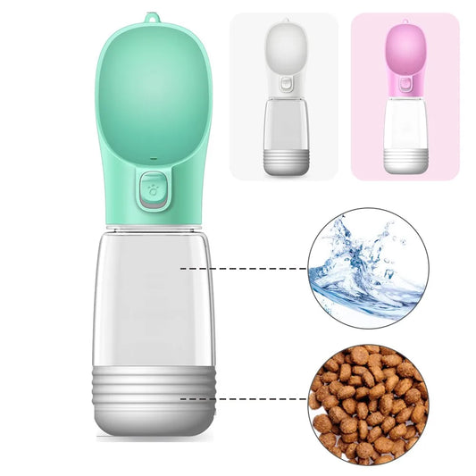 Portable Dog Water Bottle With Food Storage